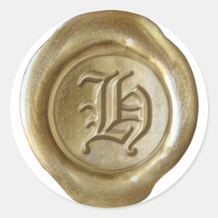 Wax Seal Monogram - Gold - Old English - Letter H