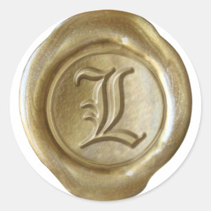 Wax Seal Monogram - Gold - Old English - Letter L