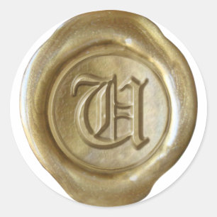 Wax Seal Monogram - Gold - Old English - Letter U