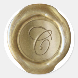 Wax Seal Monogram - Gold - Script C -