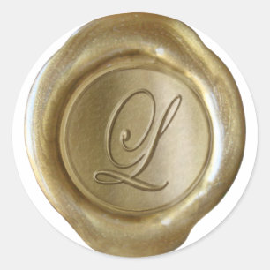 Wax Seal Monogram - Gold - Script L -