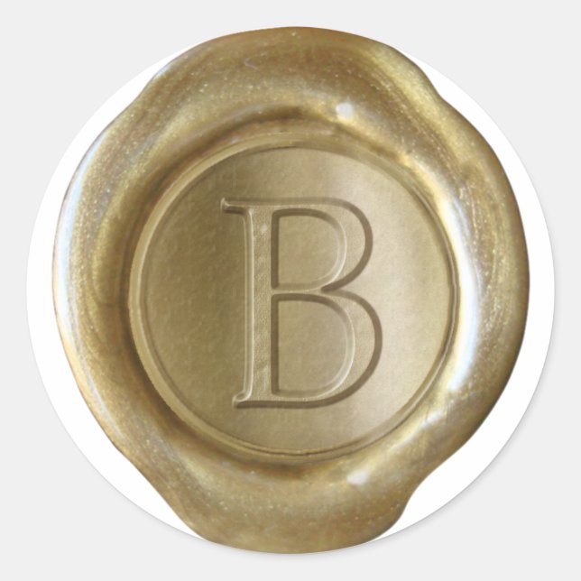 Wax Seal Monogram - Gold - Serif B - (Front)