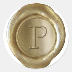 Wax Seal Monogram - Gold - Serif P -