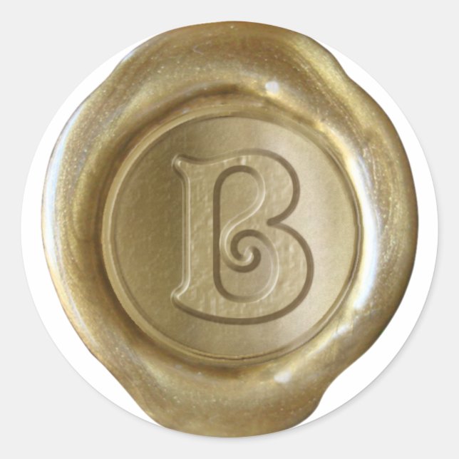 Wax Seal Monogram - Gold - Victorian B - (Front)