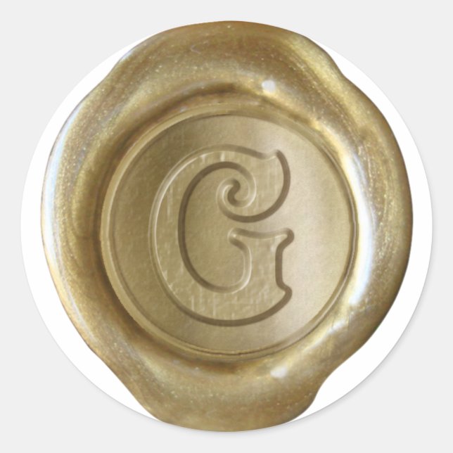 Wax Seal Monogram - Gold - Victorian G - (Front)
