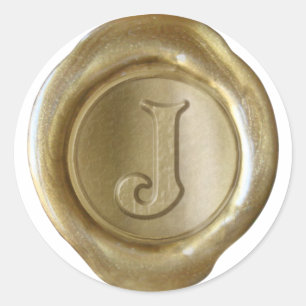 Wax Seal Monogram - Gold - Victorian J -