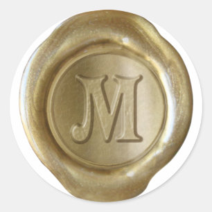 Wax Seal Monogram - Gold - Victorian M -