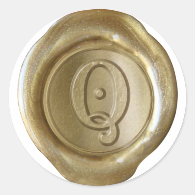 Wax Seal Monogram - Gold - Victorian Q - (Front)