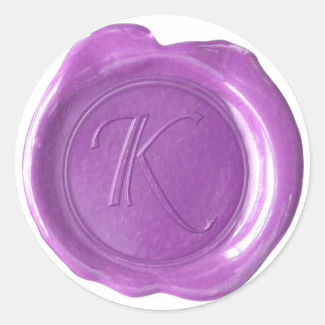Wax Seal Monogram - Juah Light Purple2 - K - (Front)