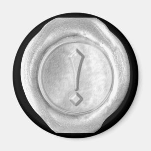 Wax Seal Monogram Magnet - Silver - Old English -