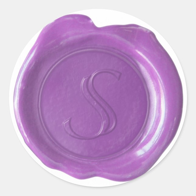 Wax Seal Monogram - Purple - S - (Front)