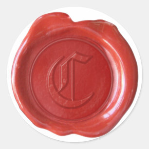 Wax Seal Monogram - Red - Old English - Letter C
