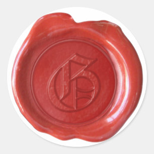 Wax Seal Monogram - Red - Old English - Letter G