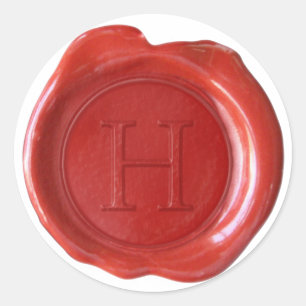 Wax Seal Monogram - Red - Serif H -