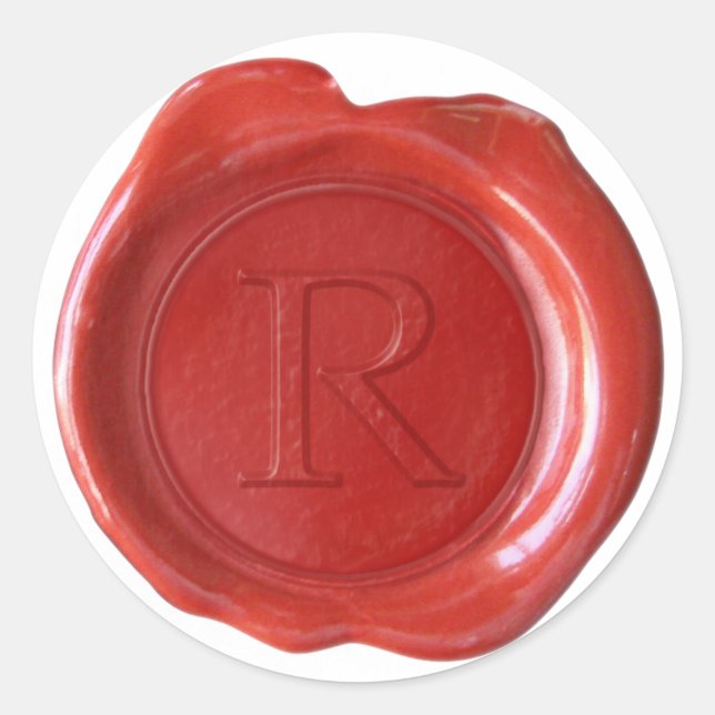 Wax Seal Monogram - Red - Serif R - (Front)