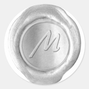 Wax Seal Monogram - Silver - Artistic Style M -