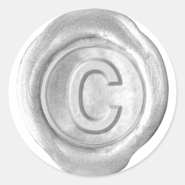 Wax Seal Monogram - Silver - Bold C - (Front)