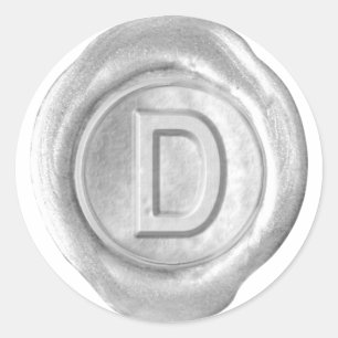 Wax Seal Monogram - Silver - Bold D -