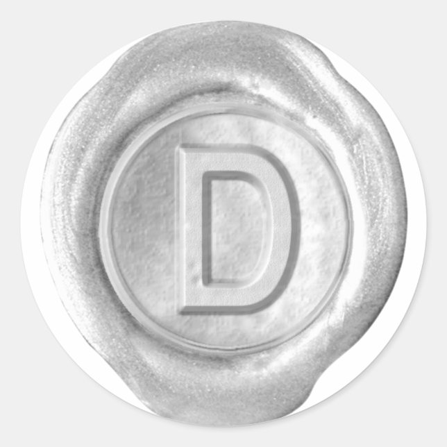 Wax Seal Monogram - Silver - Bold D - (Front)