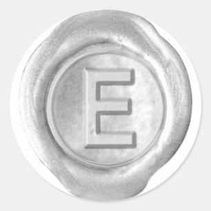 Wax Seal Monogram - Silver - Bold E -