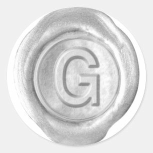 Wax Seal Monogram - Silver - Bold G -