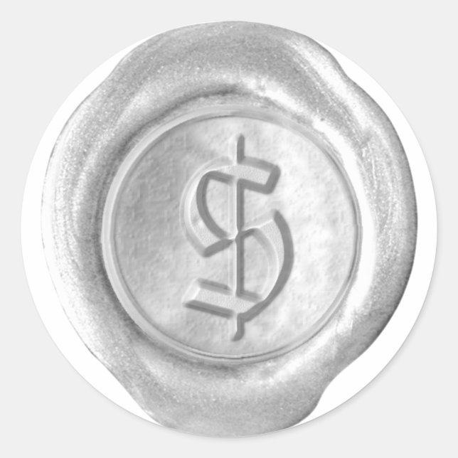 Wax Seal Monogram - Silver - Old English $ - (Front)