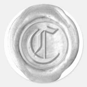 Wax Seal Monogram - Silver - Old English C -