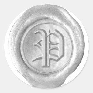 Wax Seal Monogram - Silver - Old English P -