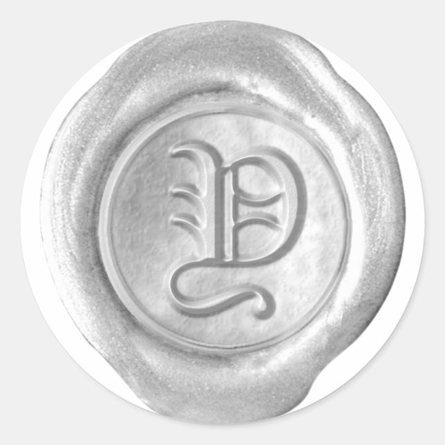 Wax Seal Monogram - Silver - Old English Y - (Front)