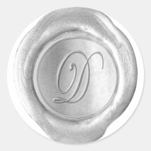 Wax Seal Monogram - Silver - Script D -