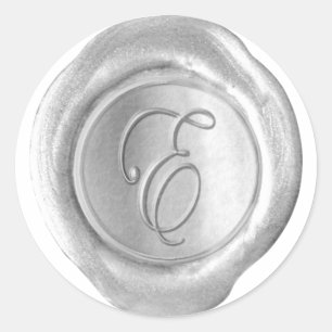 Wax Seal Monogram - Silver - Script E -