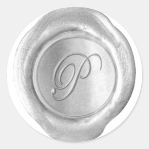 Wax Seal Monogram - Silver - Script P -