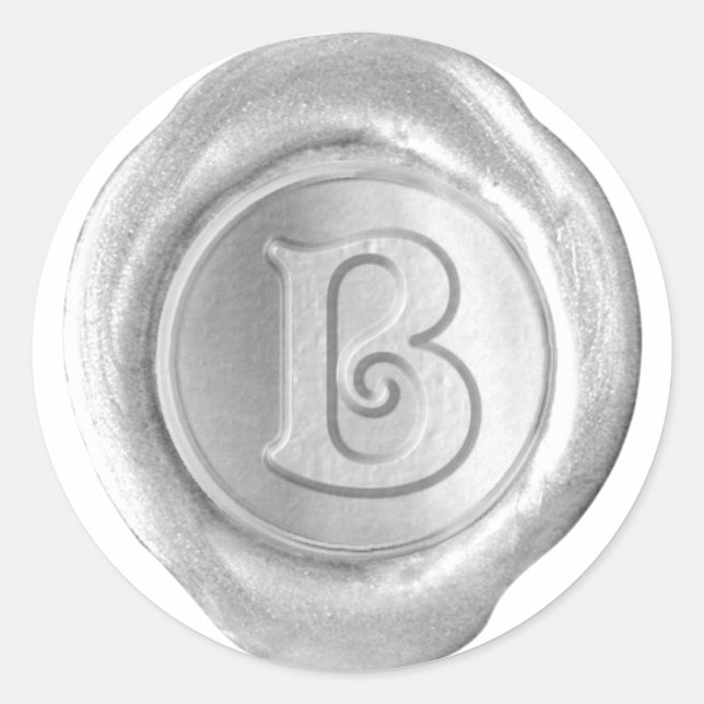 Wax Seal Monogram - Silver - Victorian B - (Front)
