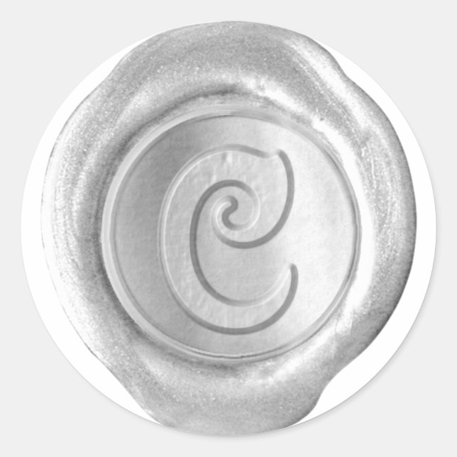 Wax Seal Monogram - Silver - Victorian C - (Front)