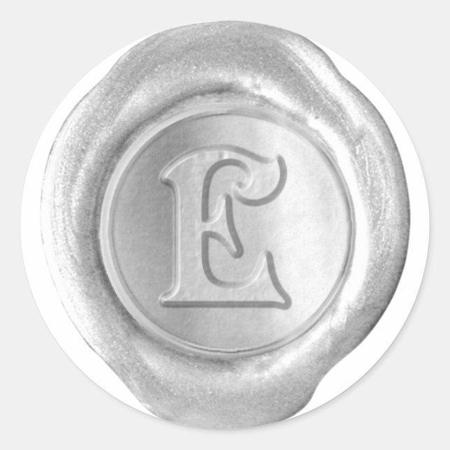 Wax Seal Monogram - Silver - Victorian E - (Front)