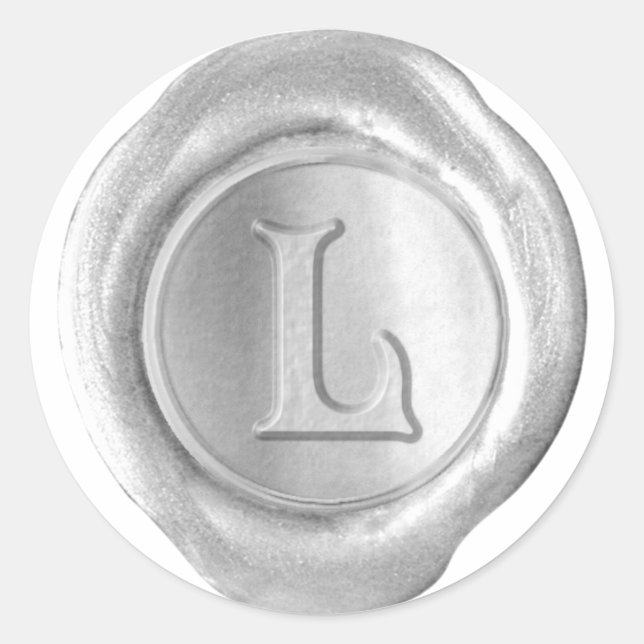 Wax Seal Monogram - Silver - Victorian L - (Front)