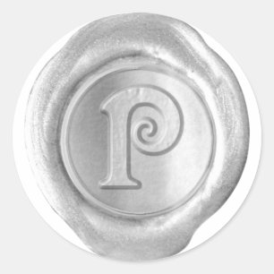 Wax Seal Monogram - Silver - Victorian P -