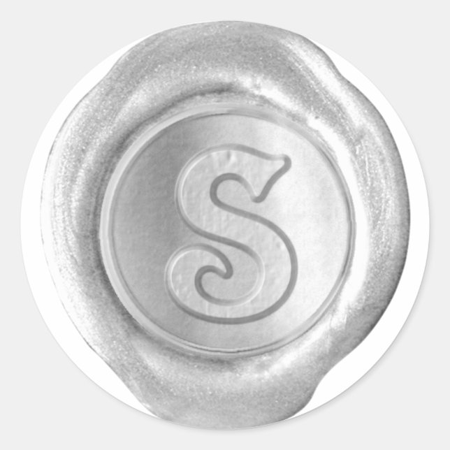 Wax Seal Monogram - Silver - Victorian S - (Front)