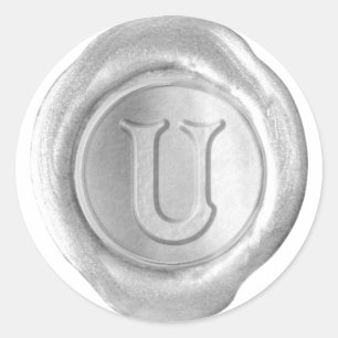 Wax Seal Monogram - Silver - Victorian U -