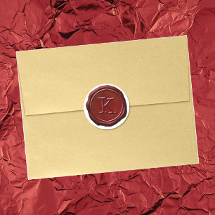 Wax Seal Red Monogram K Initial