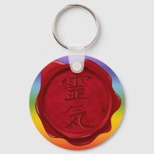wax seal - REIKI   chakren colours Key Ring