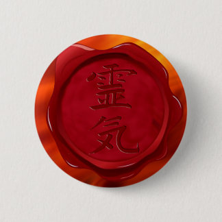 wax seal - REIKI | fire red waves 6 Cm Round Badge