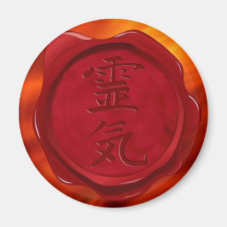 wax seal - REIKI | fire red waves Magnet
