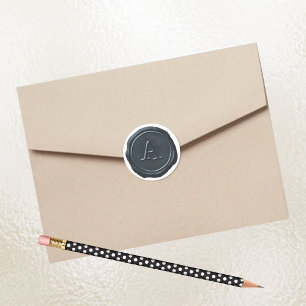 Wax Seal Silver Blue Monogram Initial