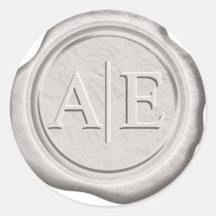 Wax Seal Wedding Accent Initials Champagne ID478
