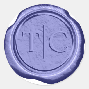 Wax Seal Wedding Accent Initials Periwinkle ID954