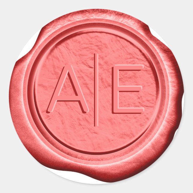 Wax Seal Wedding Accent Initials Scarlet ID475 (Front)