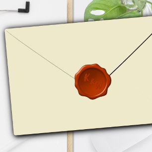 Wax Seal Wedding Initials Shaped Stickers