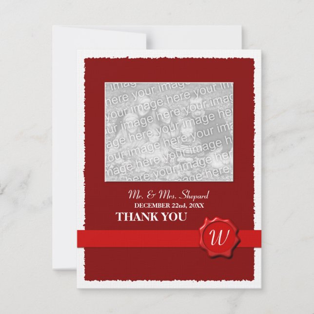 Wax Seal Wedding Thank You Card (Front)