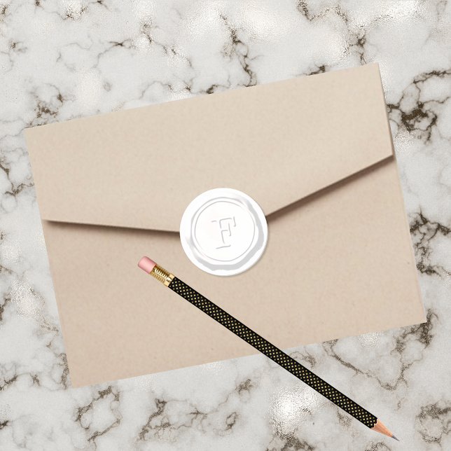 Wax Seal White Monogram F Initial (Creator Uploaded)